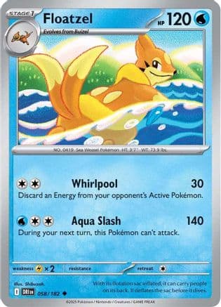 Floatzel — SV10: Destined Rivals Pokémon TCG card by Kagemaru Himeno