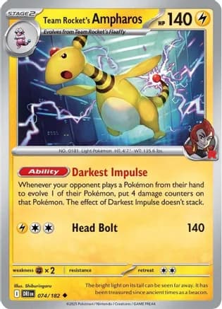 Team Rocket's Ampharos — SV10: Destined Rivals