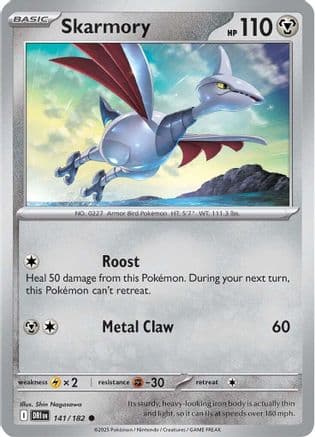 Skarmory — SV10: Destined Rivals Pokémon TCG card by Atsuko Nishida