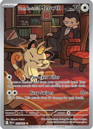 Team Rocket's Meowth - 203/182 — SV10: Destined Rivals