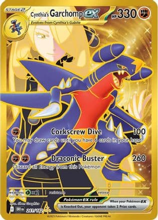Cynthia's Garchomp ex - 241/182 — SV10: Destined Rivals Pokémon TCG card by Etsuyo Graphics
