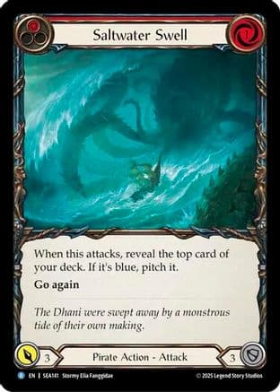Saltwater Swell (Red) — High Seas Flesh and Blood card by Stormy Elia Fanggidae