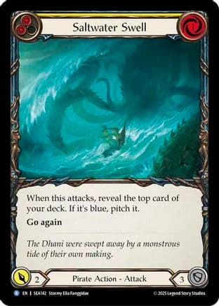Saltwater Swell (Yellow) — High Seas Flesh and Blood card by Stormy Elia Fanggidae