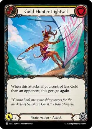 Gold Hunter Lightsail — High Seas Flesh and Blood card by Maerel Hibadita