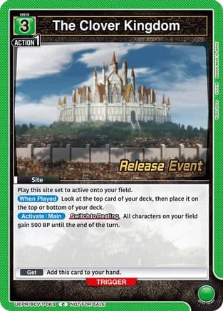 The Clover Kingdom — UE08BT: Black Clover Release Event Cards