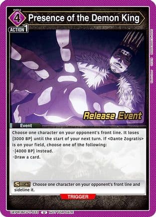 Presence of the Demon King — UE08BT: Black Clover Release Event Cards