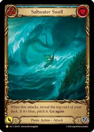 Saltwater Swell (Blue) (Treasure) — High Seas Flesh and Blood card by Swanky Giddimani