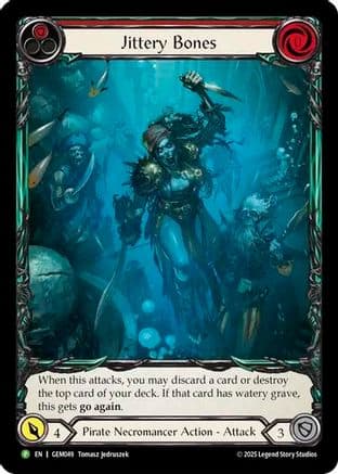 Jittery Bones (Red) — GEM Pack 2 Flesh and Blood card by Tomasz Jedruszek