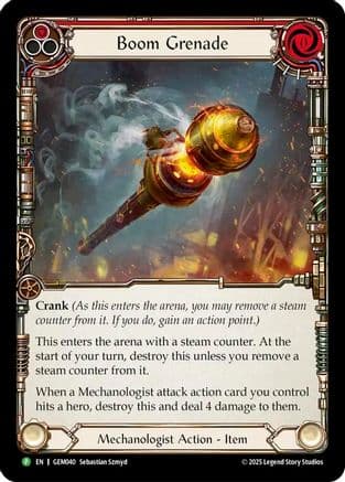Boom Grenade (Red) — GEM Pack 2 Flesh and Blood card by Sebastian Szmyd