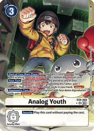 Analog Youth (Alternate Art) — Versus Monsters Digimon Card Game card by Atsushi Monda, Toei Animation. BANDAI MADE IN JAPAN