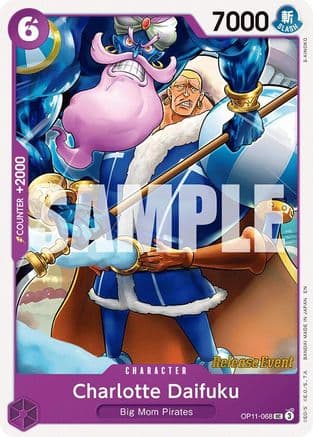 Charlotte Daifuku — A Fist of Divine Speed Release Event Cards One Piece Card Game card by S-KINOKO