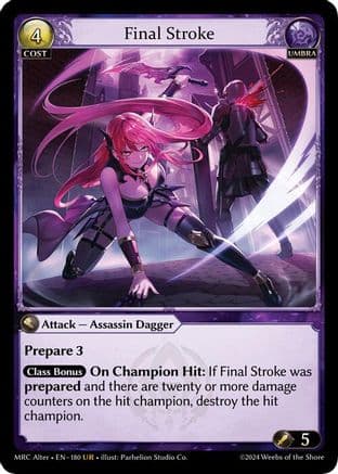 Final Stroke — Mercurial Heart Alter Edition Grand Archive TCG card by Parhelion Studio Co.