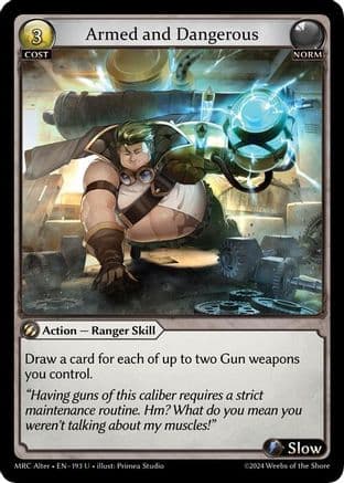 Armed and Dangerous — Mercurial Heart Alter Edition Grand Archive TCG card by Primea Studio
