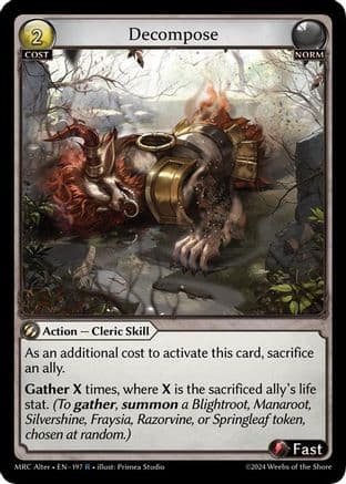Decompose — Mercurial Heart Alter Edition Grand Archive TCG card by Primea Studio