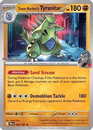Team Rocket's Tyranitar (Pokemon Center Exclusive) — Miscellaneous Cards & Products
