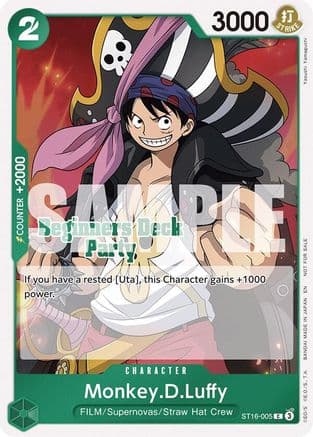 Monkey.D.Luffy (Beginners Deck Party [ST-23] - [ST-28] Participation Pack) — One Piece Promotion Cards