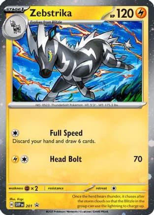 Zebstrika - 201 (Cosmos Holo) — SV: Scarlet & Violet Promo Cards