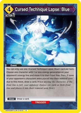 Cursed Technique Lapse: Blue — UEX02BT: Jujutsu Kaisen Vol.2 Union Arena card by AJITSURA KASIN