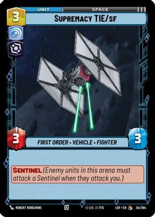 Supremacy TIE/sf — Legends of the Force Star Wars: Unlimited card by Robert Bonchune