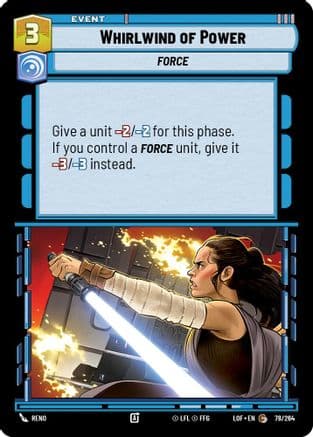 Whirlwind of Power — Legends of the Force Star Wars: Unlimited card by Reno
