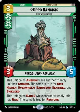 Oppo Rancisis - Ancient Councilor — Legends of the Force