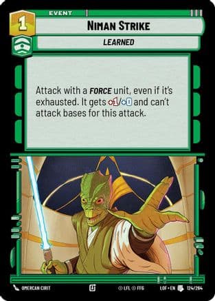 Niman Strike — Legends of the Force Star Wars: Unlimited card by Omercan Cirit