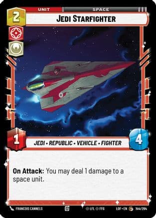 Jedi Starfighter — Legends of the Force Star Wars: Unlimited card by Francois Cannels