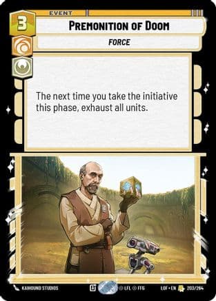 Premonition of Doom — Legends of the Force Star Wars: Unlimited card by Kaihound Studios