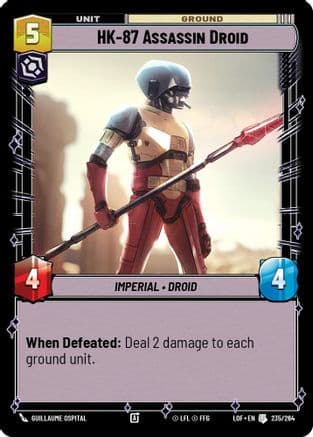 HK-87 Assassin Droid — Legends of the Force Star Wars: Unlimited card by Guillaume Ospital