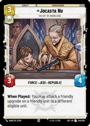 Jocasta Nu - The Gift of Knowledge — Legends of the Force Star Wars: Unlimited card by Nabetse Zitro