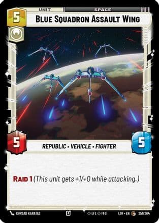 Blue Squadron Assault Wing — Legends of the Force Star Wars: Unlimited card by Kursad Karatas