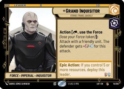 Grand Inquisitor - Stories Travel Quickly — Legends of the Force Star Wars: Unlimited card by Gabriel Gómez Almenzar