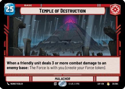 Temple of Destruction — Legends of the Force Star Wars: Unlimited card by Marko Fiedler