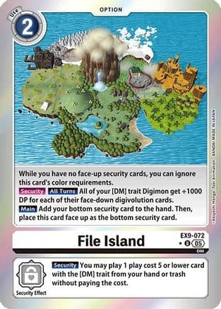 File Island (Limited Foil) — Versus Monsters Digimon Card Game card by Akiyoshi Hongo, Toei Animation