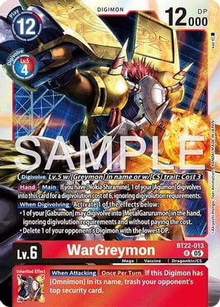 WarGreymon — Cyber Eden Digimon Card Game card by Akiyoshi Hongo, Toei Animation
