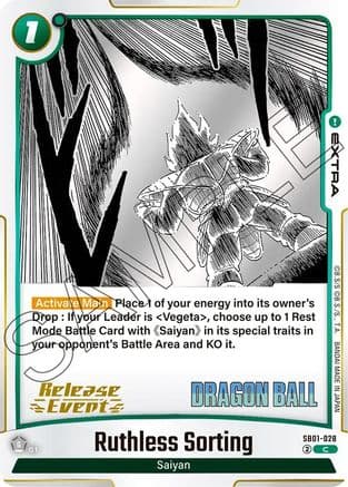 Ruthless Sorting — Manga Booster 01 Release Event Cards