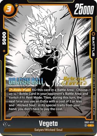 Vegeta - SB01-032 — Manga Booster 01 Release Event Cards