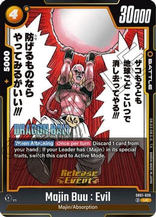 Majin Buu : Evil - SB01-036 — Manga Booster 01 Release Event Cards