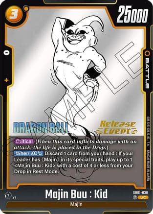 Majin Buu : Kid - SB01-038 — Manga Booster 01 Release Event Cards
