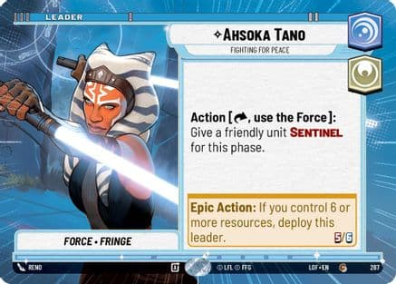 Ahsoka Tano - Fighting For Peace (Hyperspace) — Legends of the Force Star Wars: Unlimited card by REND
