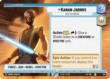 Kanan Jarrus - Help Us Survive (Hyperspace) — Legends of the Force Star Wars: Unlimited card by Johnny Morrow
