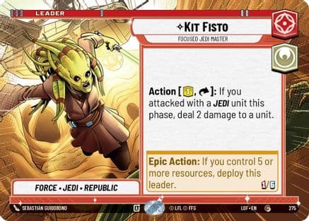 Kit Fisto - Focused Jedi Master (Hyperspace) — Legends of the Force Star Wars: Unlimited card by Sebastian Guardiola