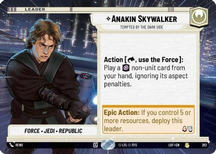 Anakin Skywalker - Tempted by the Dark Side (Hyperspace) — Legends of the Force Star Wars: Unlimited card by Reno