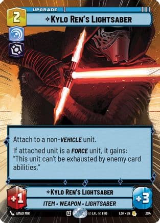 Kylo Ren's Lightsaber (Hyperspace) — Legends of the Force Star Wars: Unlimited card by Amad Mir