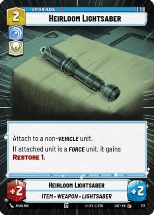 Heirloom Lightsaber (Hyperspace) — Legends of the Force Star Wars: Unlimited card by Amad Mir