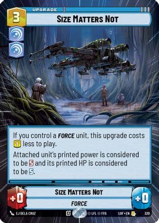 Size Matters Not (Hyperspace) — Legends of the Force Star Wars: Unlimited card by EJ Dela Cruz