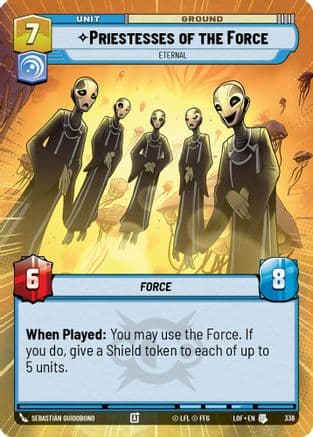 Priestesses of the Force - Eternal (Hyperspace) — Legends of the Force Star Wars: Unlimited card by Sebastián Guidobono