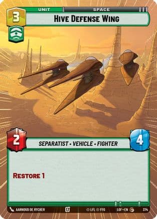 Hive Defense Wing (Hyperspace) — Legends of the Force Star Wars: Unlimited card by Aarnoud De Rycker