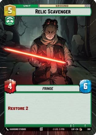 Relic Scavenger (Hyperspace) — Legends of the Force Star Wars: Unlimited card by Kaihound Studios