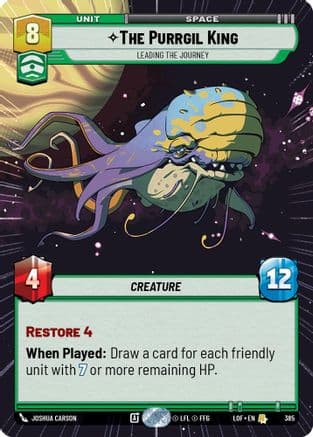 The Purrgil King - Leading The Journey (Hyperspace) — Legends of the Force Star Wars: Unlimited card by Joshua Carson